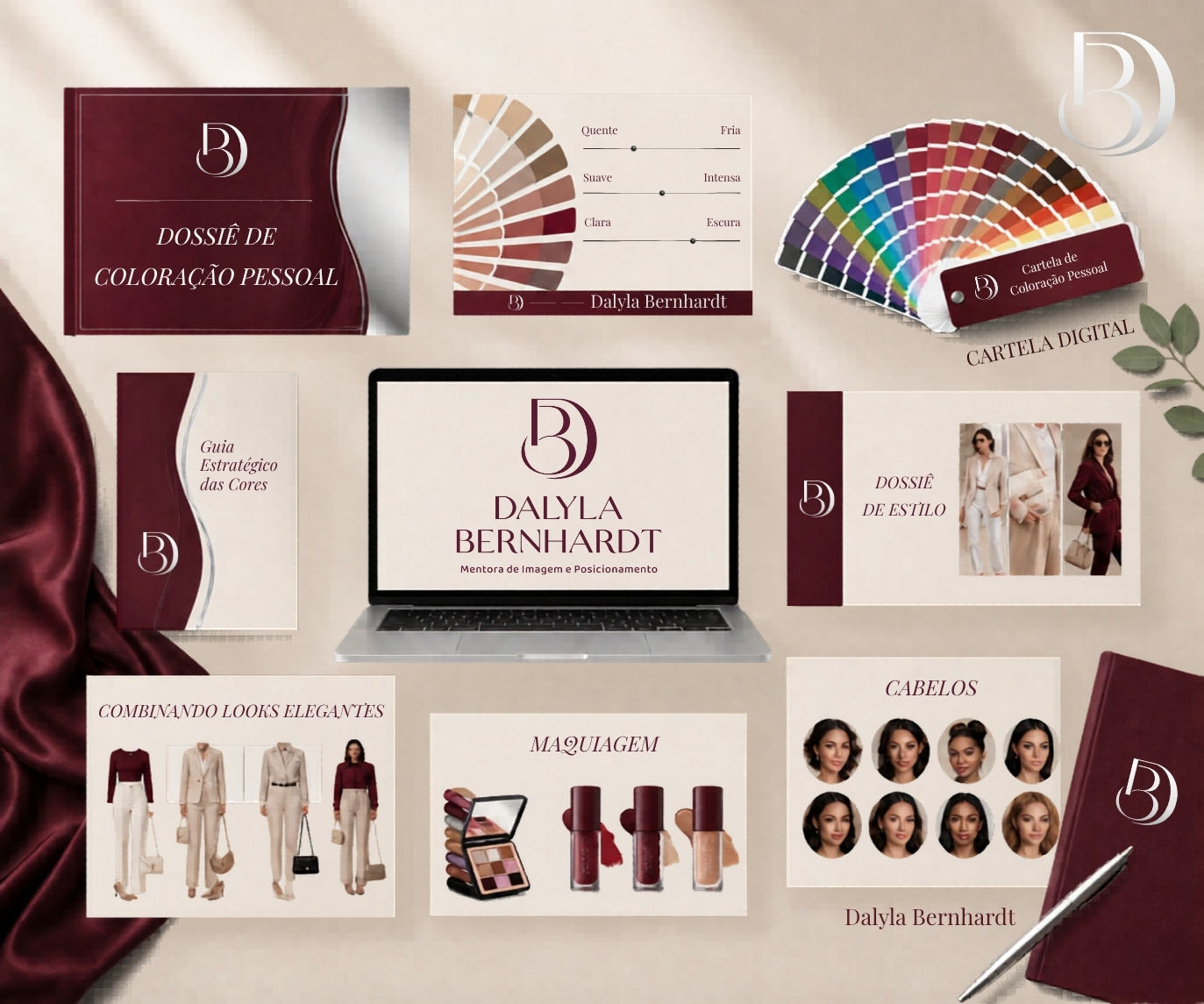 Cartela de cores para consultoria de coloração pessoal